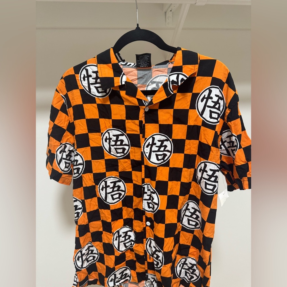 Dragon Ball Z Mens Style All Over Print Button Down NWT Size small - #100